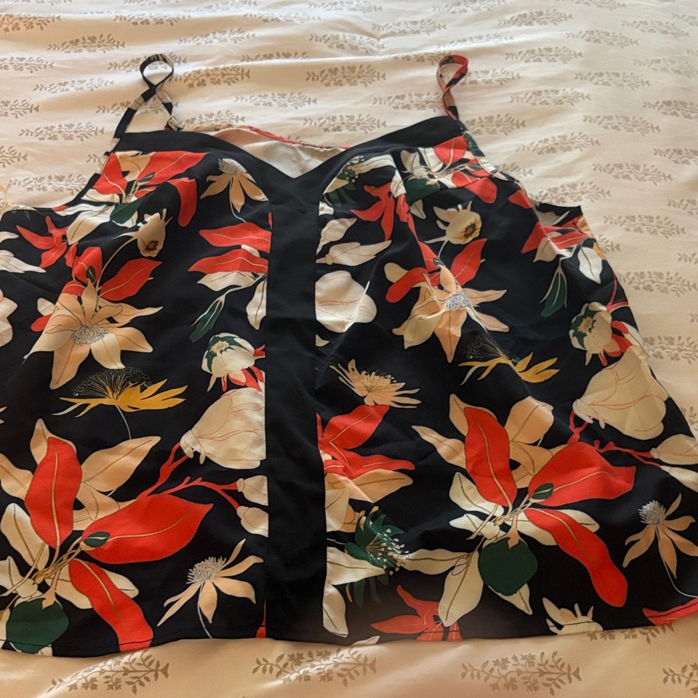 Floral Black and Red Women's top